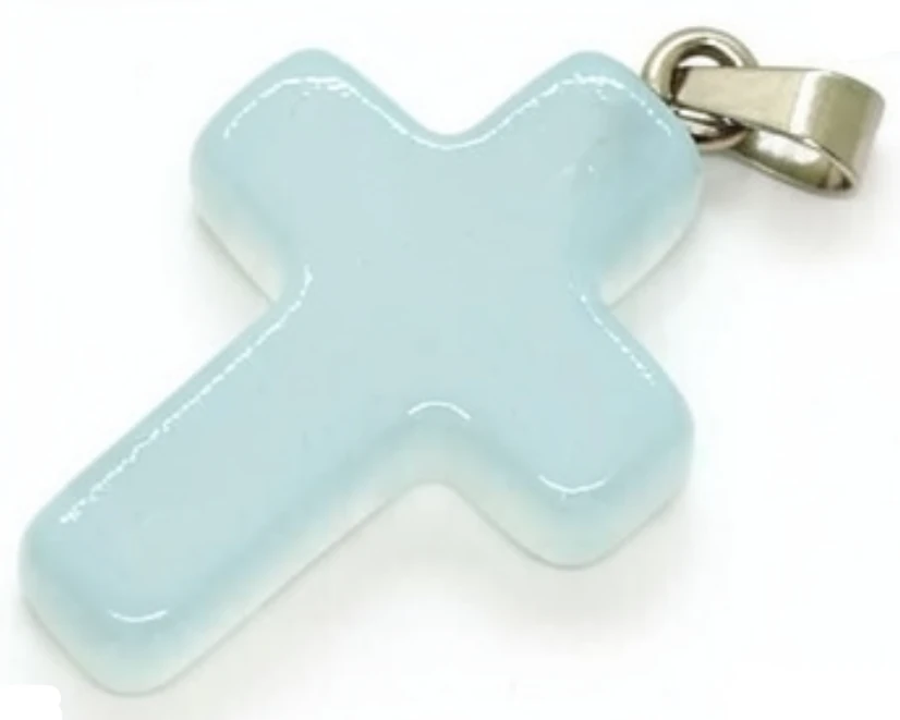 Dije de acero quirurgico cruz piedra